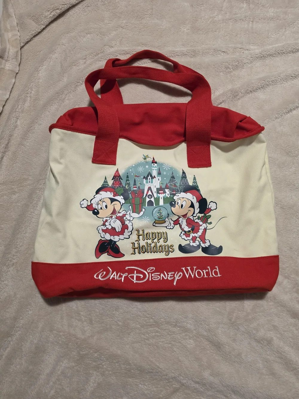 2025 Mickey and Minnie Mouse ''Happy Holidays'' Tote Bag Limited Release
